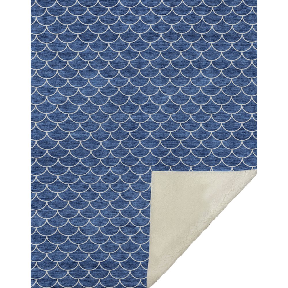 Premium Machine Washable ASB933 Blue 50" x 70" Sherpa Throw Blanket. Picture 1