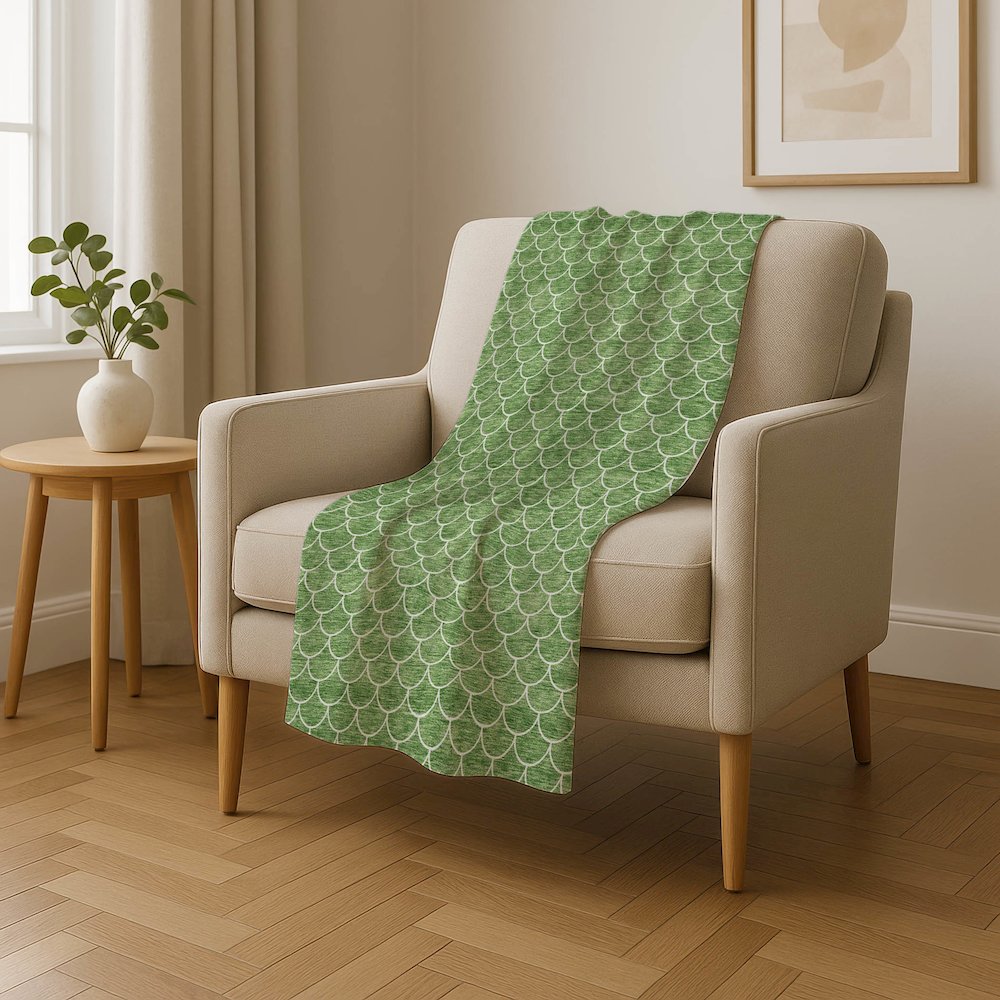 Premium Machine Washable ASB933 Green 50" x 70" Sherpa Throw Blanket. Picture 4