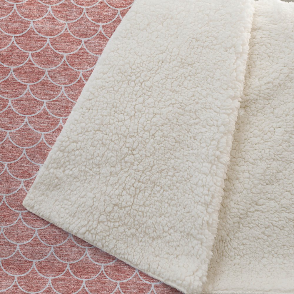 Premium Machine Washable ASB933 Salmon 50" x 70" Sherpa Throw Blanket. Picture 2