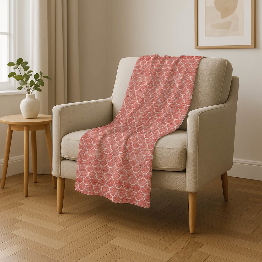 Premium Machine Washable ASB933 Salmon 50" x 70" Sherpa Throw Blanket. Picture 4