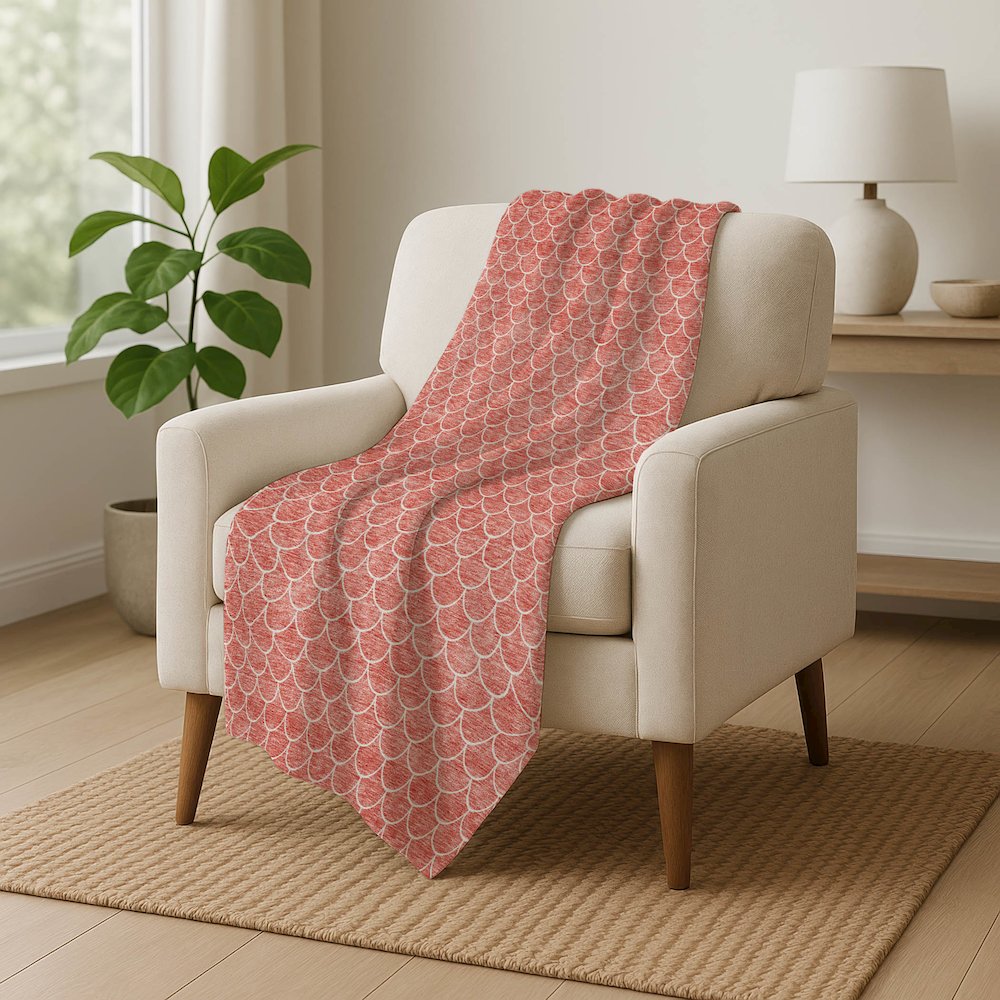 Premium Machine Washable ASB933 Salmon 50" x 70" Sherpa Throw Blanket. Picture 5