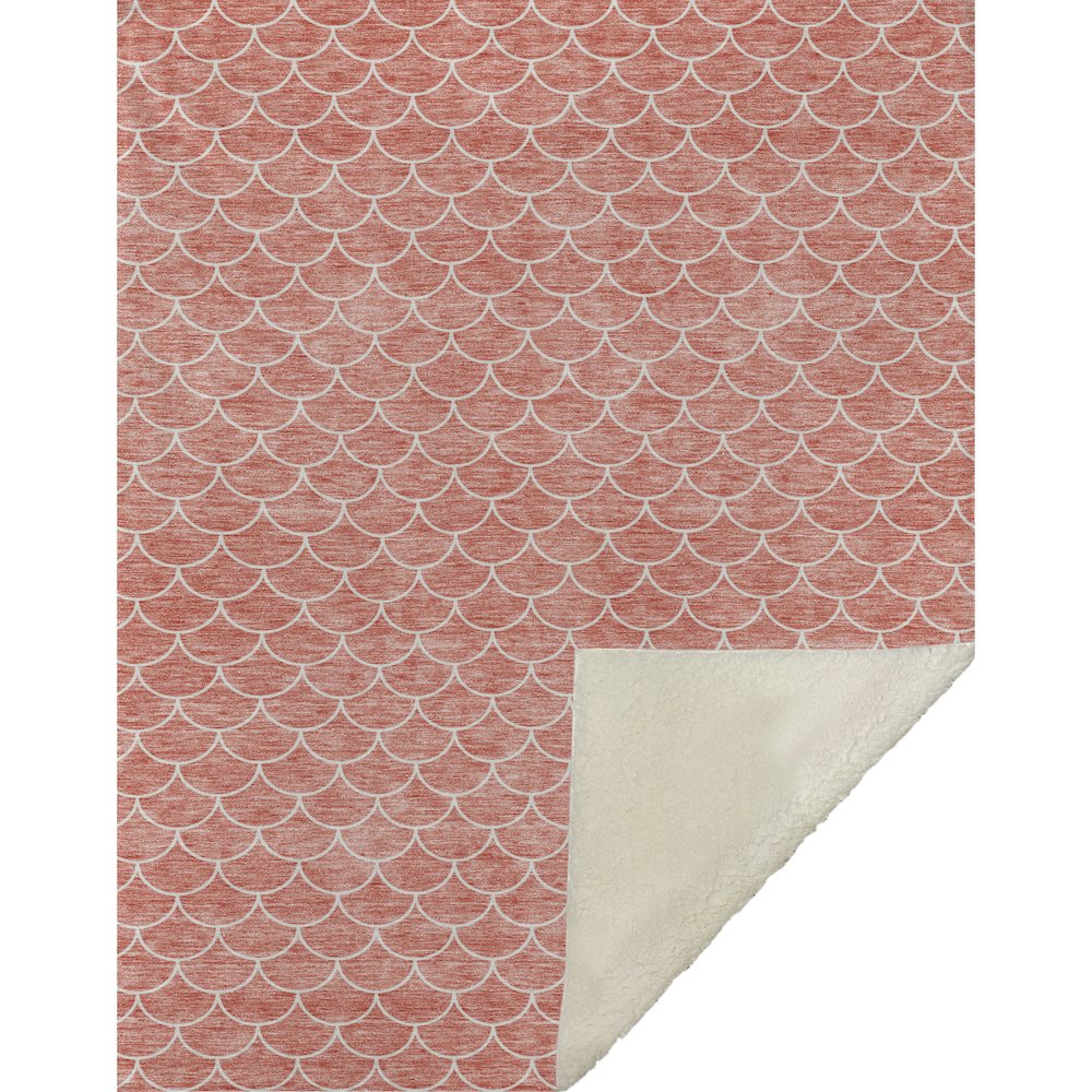 Premium Machine Washable ASB933 Salmon 50" x 70" Sherpa Throw Blanket. Picture 1