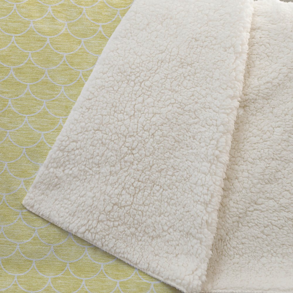 Premium Machine Washable ASB933 Yellow 50" x 70" Sherpa Throw Blanket. Picture 2