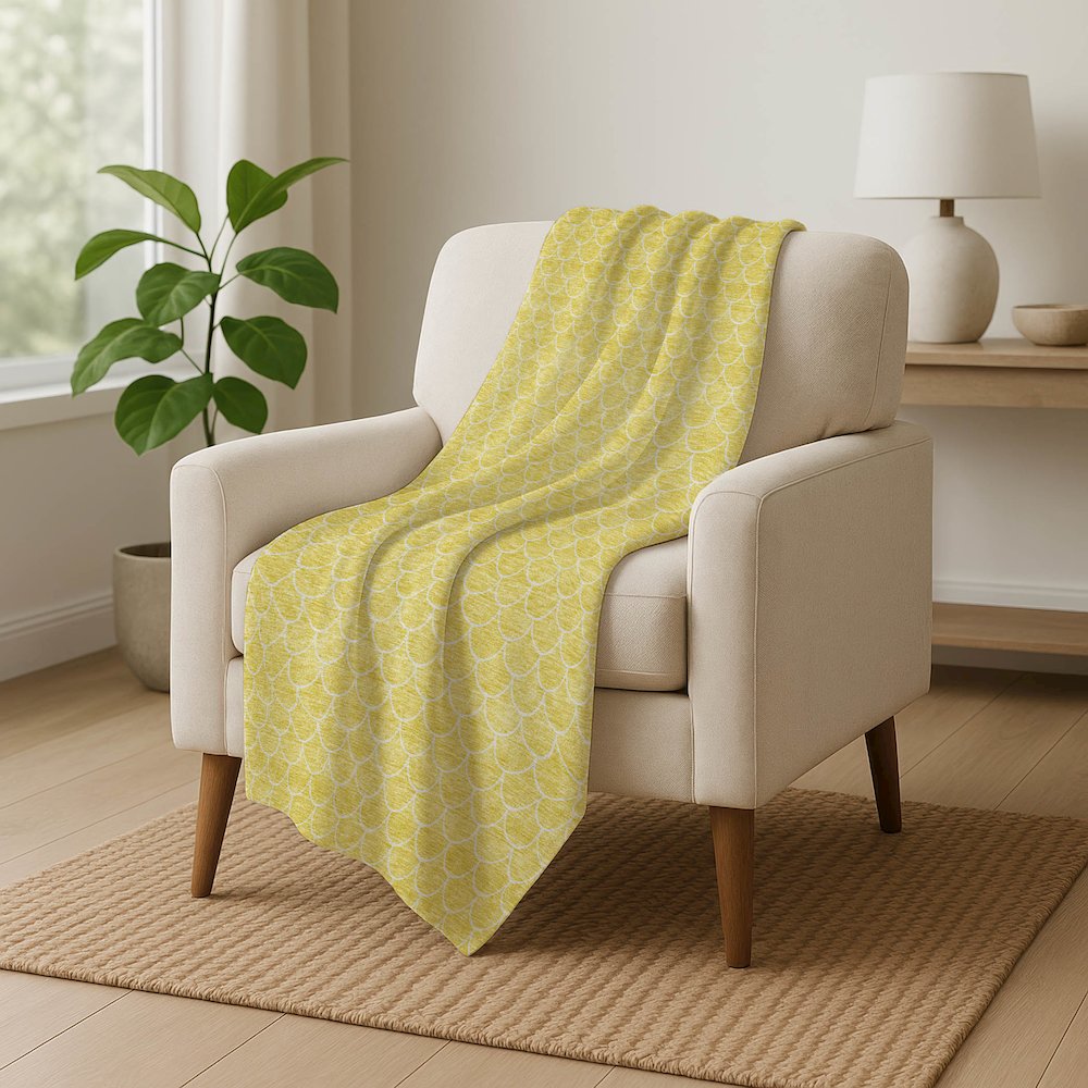 Premium Machine Washable ASB933 Yellow 50" x 70" Sherpa Throw Blanket. Picture 5
