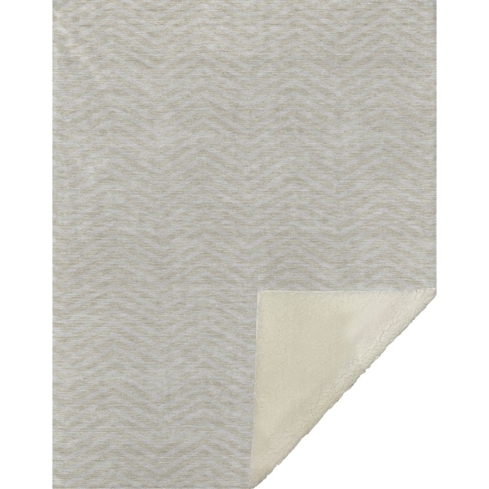 Premium Machine Washable ASB934 Beige 50" x 70" Sherpa Throw Blanket. Picture 1