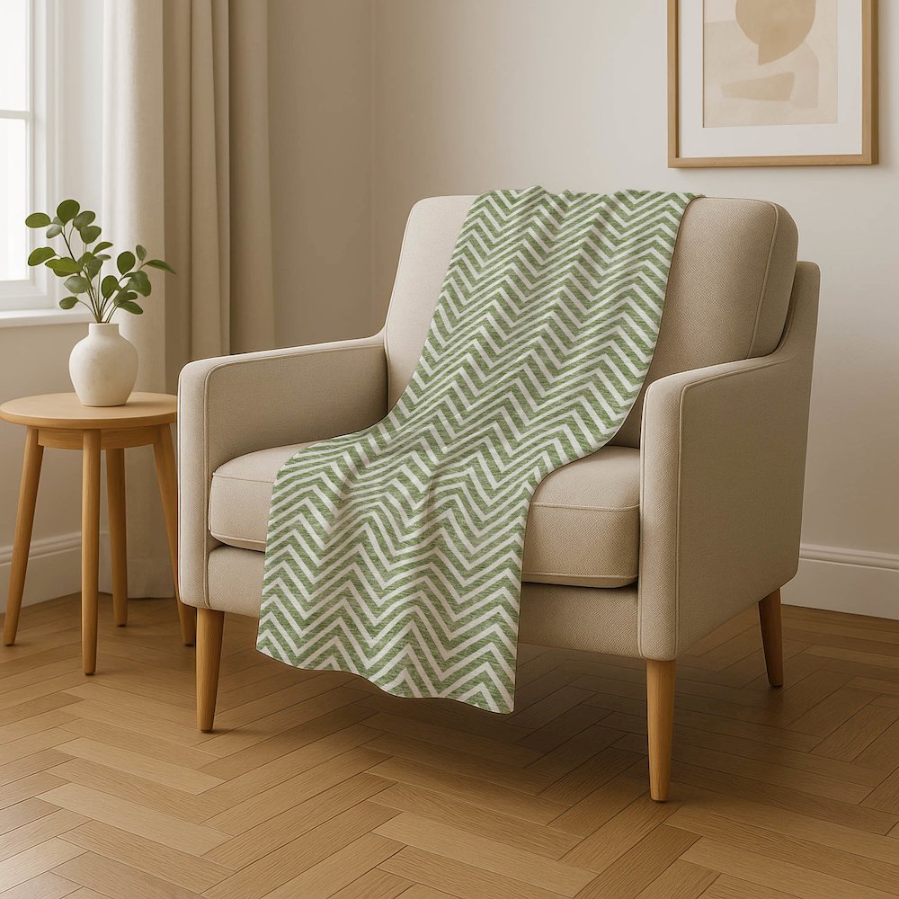 Premium Machine Washable ASB934 Green 50" x 70" Sherpa Throw Blanket. Picture 4