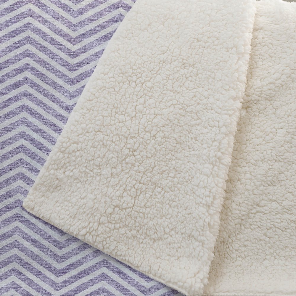 Premium Machine Washable ASB934 Lilac 50" x 70" Sherpa Throw Blanket. Picture 2