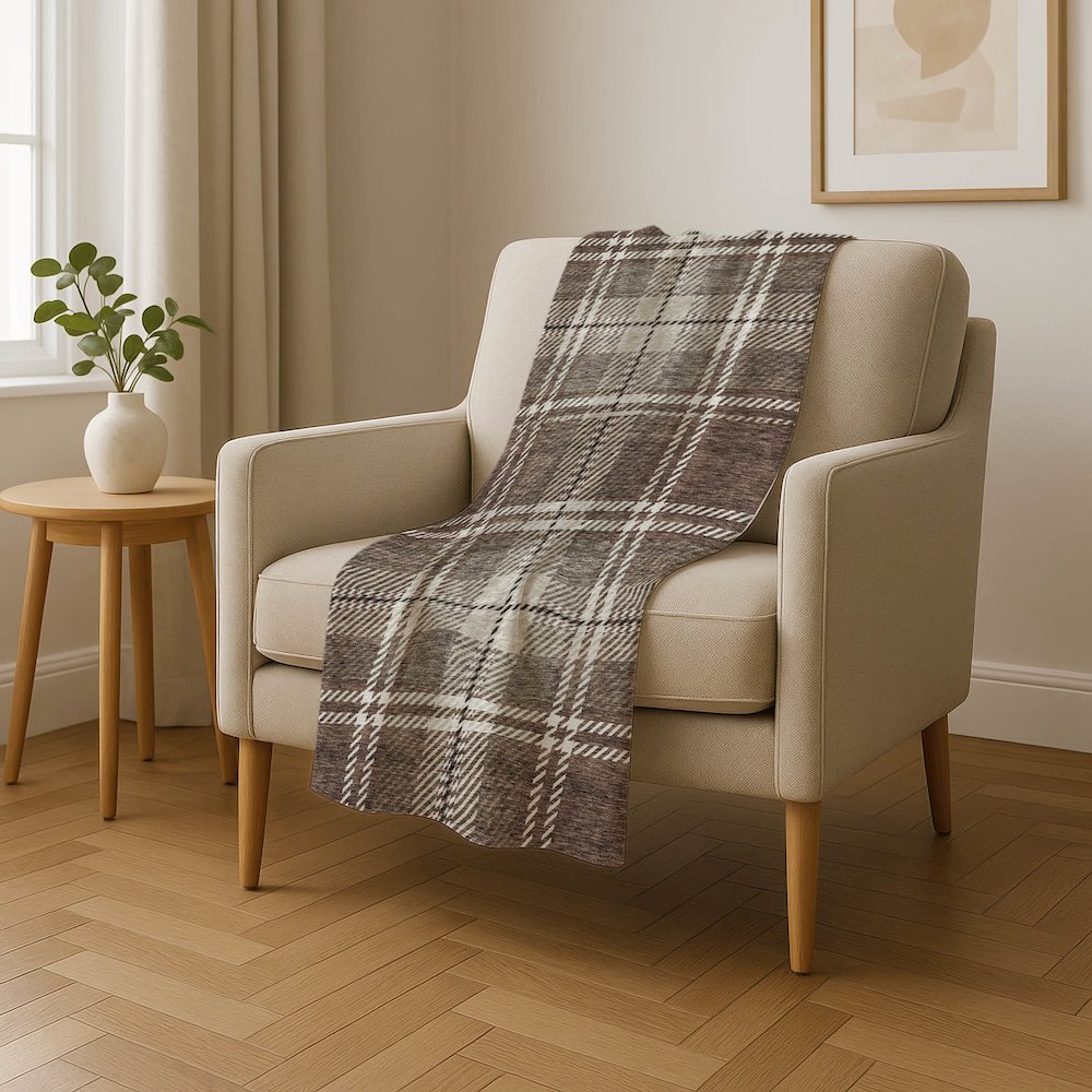 Premium Machine Washable ASB935 Brown 50" x 70" Sherpa Throw Blanket. Picture 4
