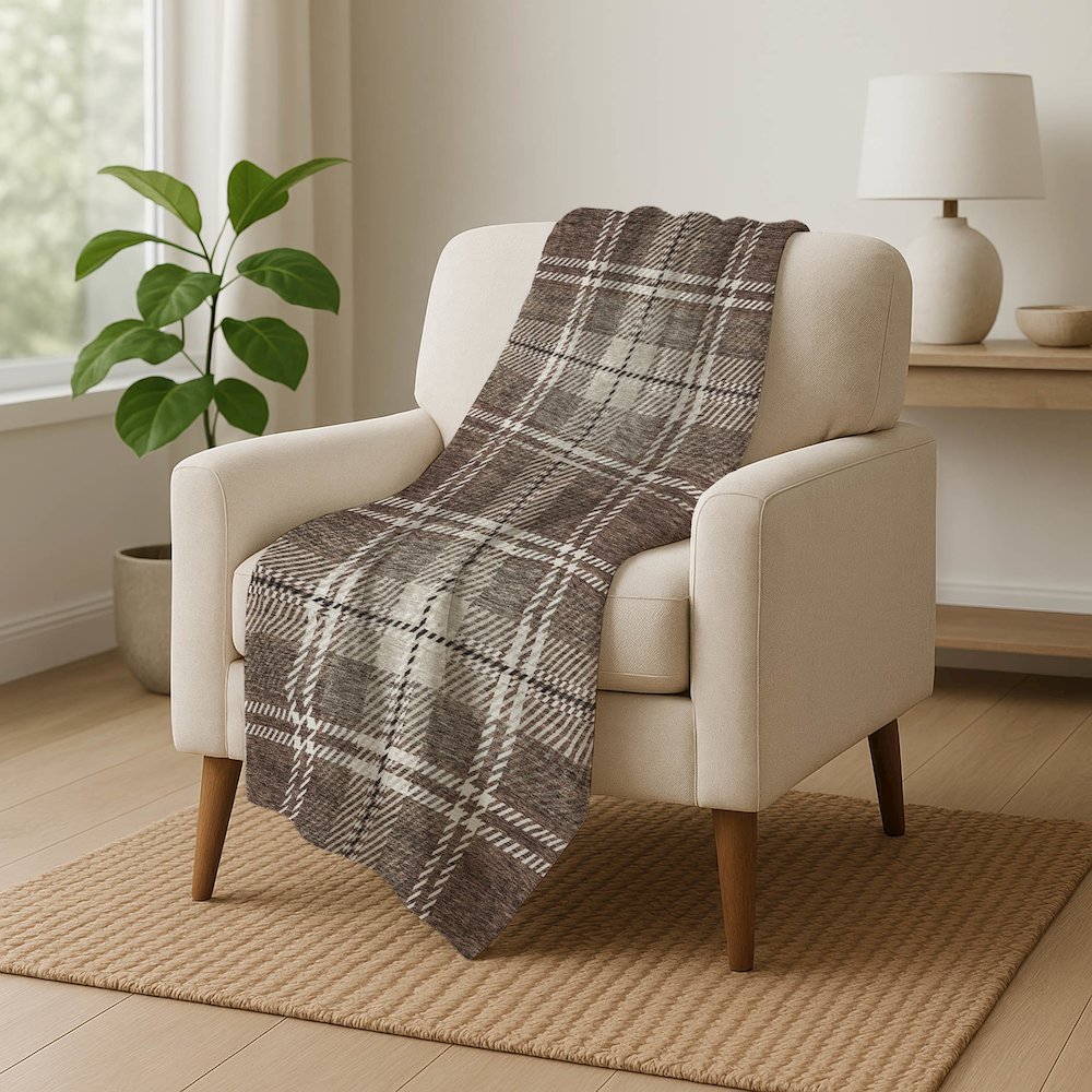 Premium Machine Washable ASB935 Brown 50" x 70" Sherpa Throw Blanket. Picture 5