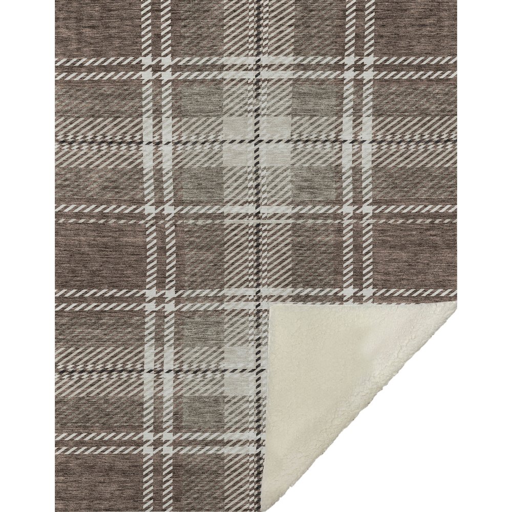 Premium Machine Washable ASB935 Brown 50" x 70" Sherpa Throw Blanket. Picture 1