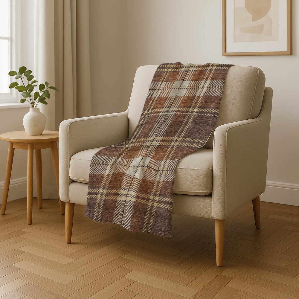 Premium Machine Washable ASB935 Chocolate 50" x 70" Sherpa Throw Blanket. Picture 4