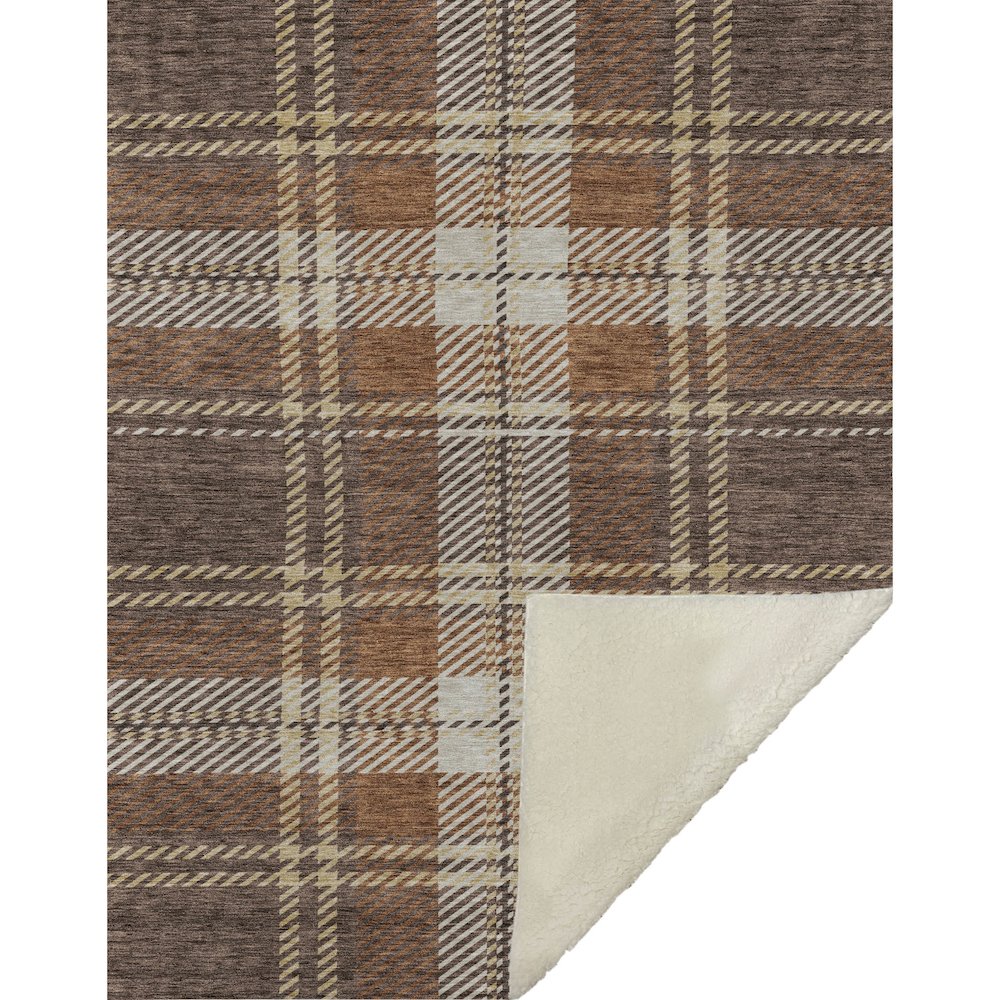 Premium Machine Washable ASB935 Chocolate 50" x 70" Sherpa Throw Blanket. Picture 1