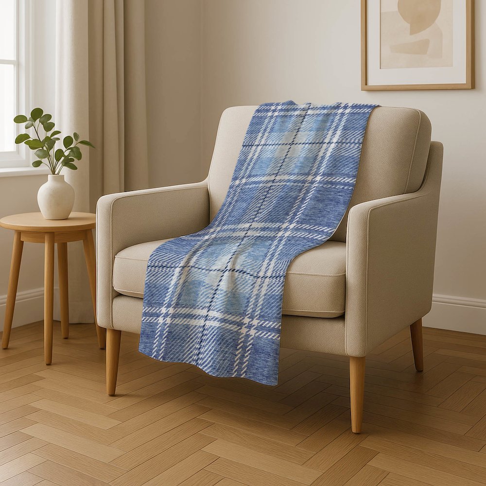 Premium Machine Washable ASB935 Denim 50" x 70" Sherpa Throw Blanket. Picture 4