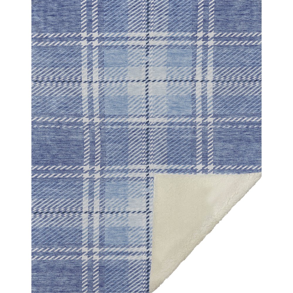 Premium Machine Washable ASB935 Denim 50" x 70" Sherpa Throw Blanket. Picture 1