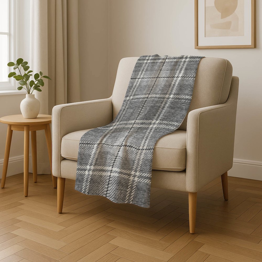 Premium Machine Washable ASB935 Gray 50" x 70" Sherpa Throw Blanket. Picture 4