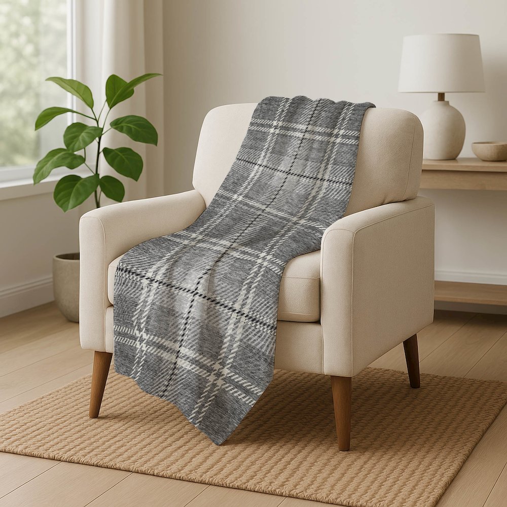 Premium Machine Washable ASB935 Gray 50" x 70" Sherpa Throw Blanket. Picture 5