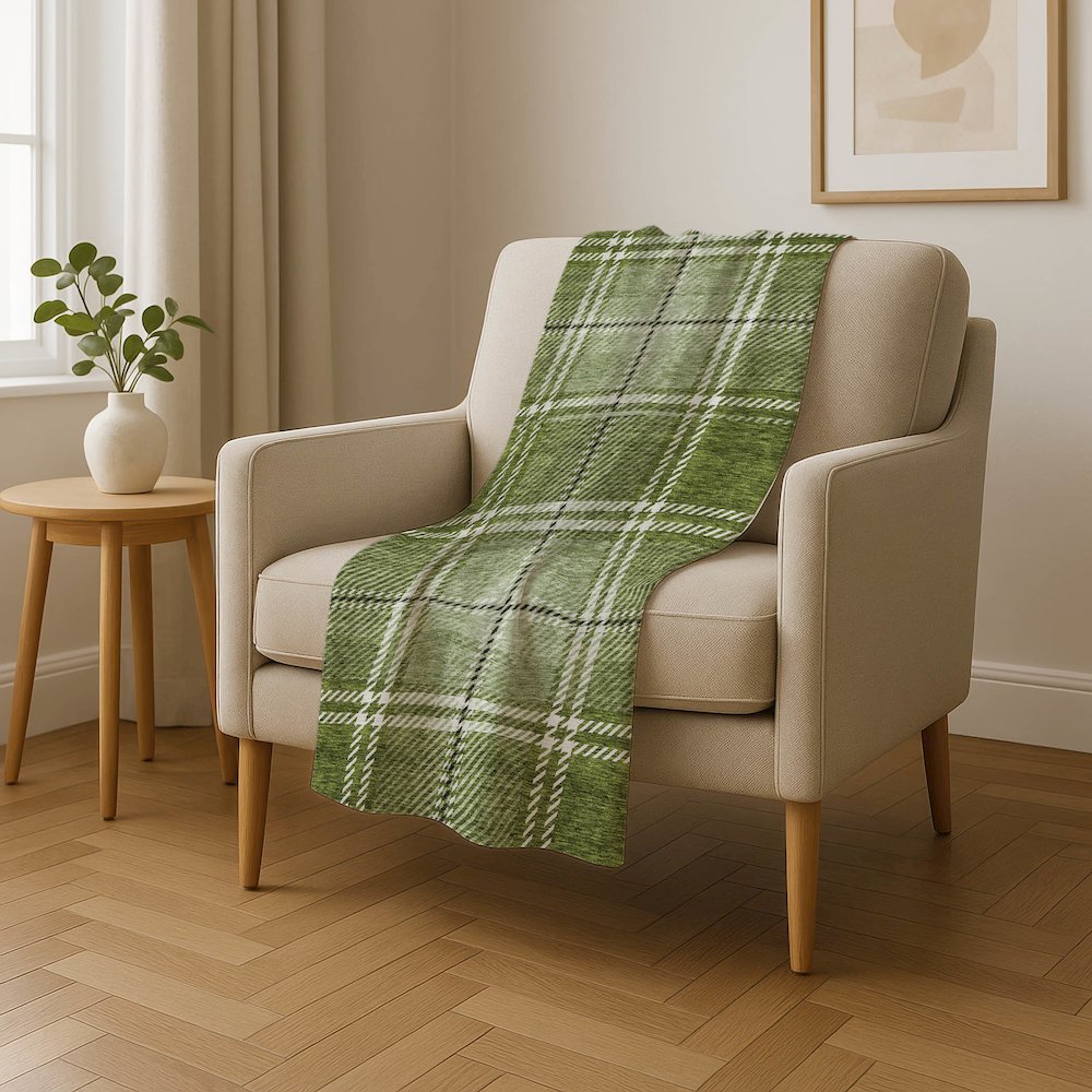 Premium Machine Washable ASB935 Green 50" x 70" Sherpa Throw Blanket. Picture 4
