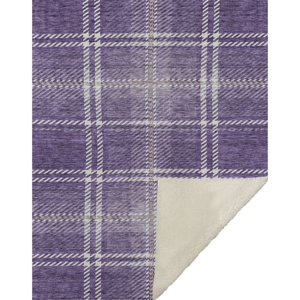 Premium Machine Washable ASB935 Purple 50" x 70" Sherpa Throw Blanket. Picture 1