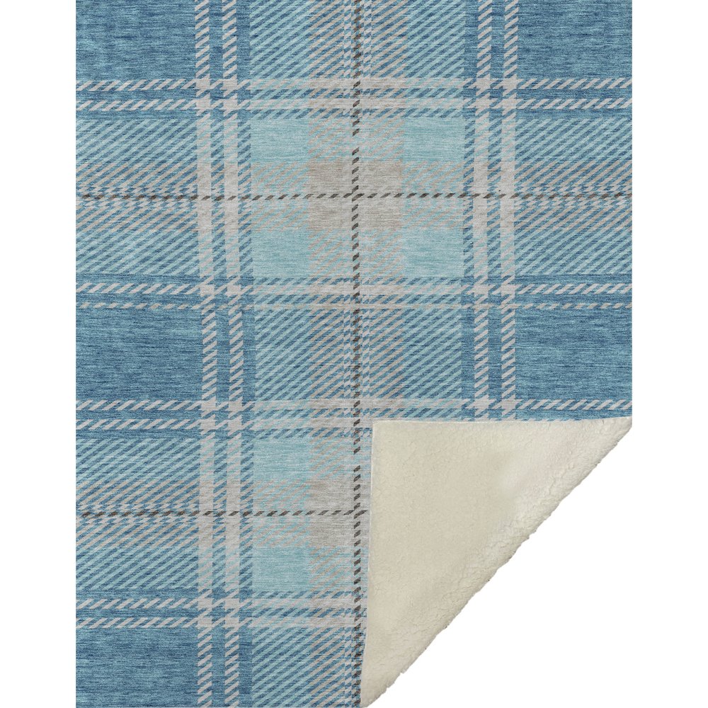 Premium Machine Washable ASB935 Teal 50" x 70" Sherpa Throw Blanket. Picture 1