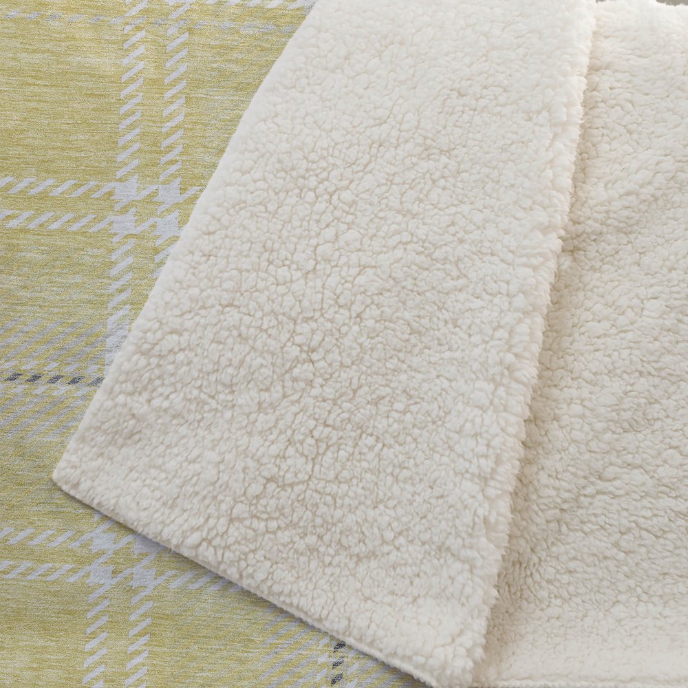 Premium Machine Washable ASB935 Yellow 50" x 70" Sherpa Throw Blanket. Picture 2