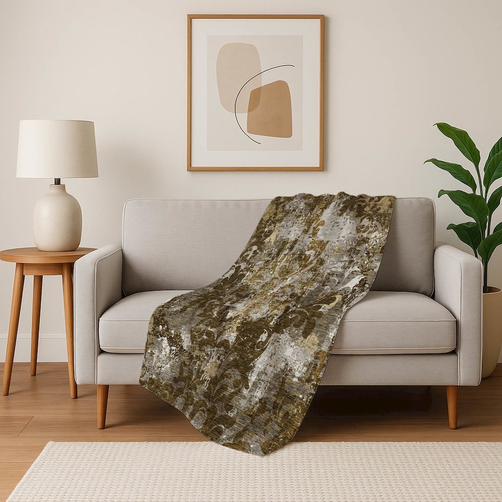 Premium Machine Washable ASB936 Brown 50" x 70" Sherpa Throw Blanket. Picture 5