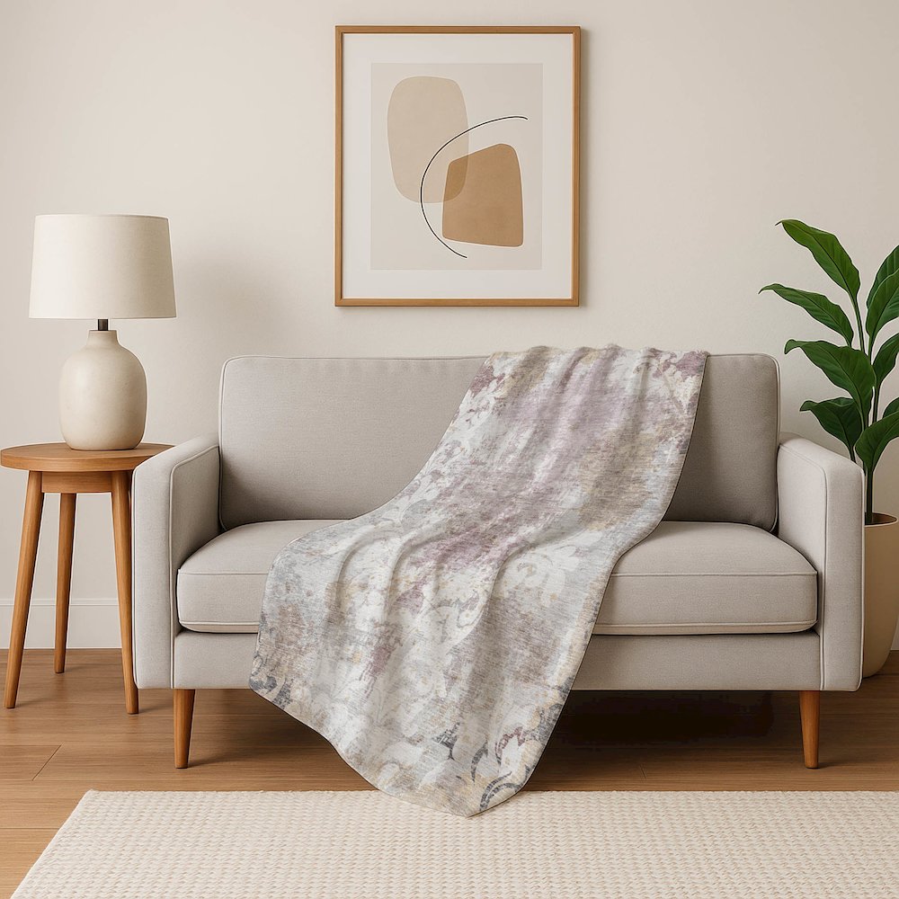 Premium Machine Washable ASB936 Ivory 50" x 70" Sherpa Throw Blanket. Picture 5