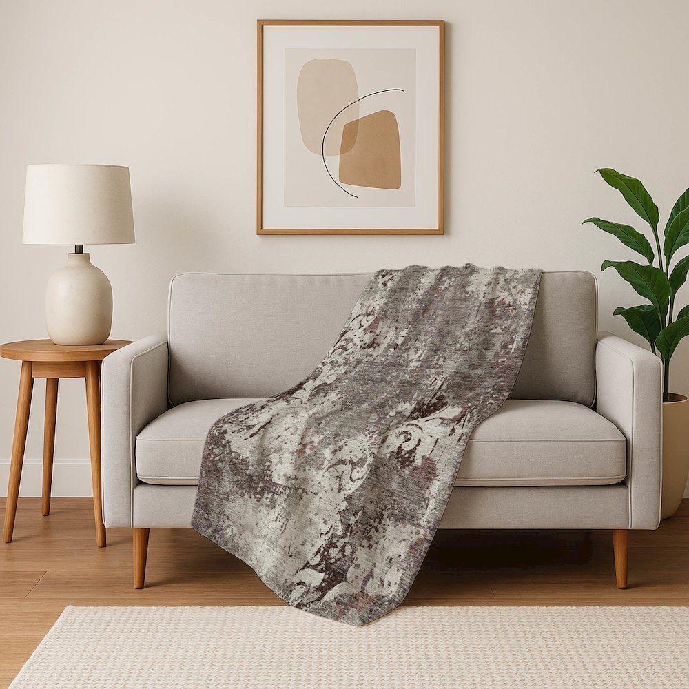 Premium Machine Washable ASB936 Taupe 50" x 70" Sherpa Throw Blanket. Picture 5