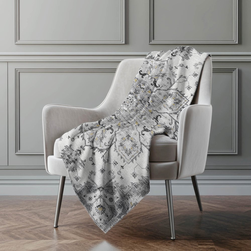 Premium Machine Washable ASB93 Fog 50" x 70" Sherpa Throw Blanket. Picture 5