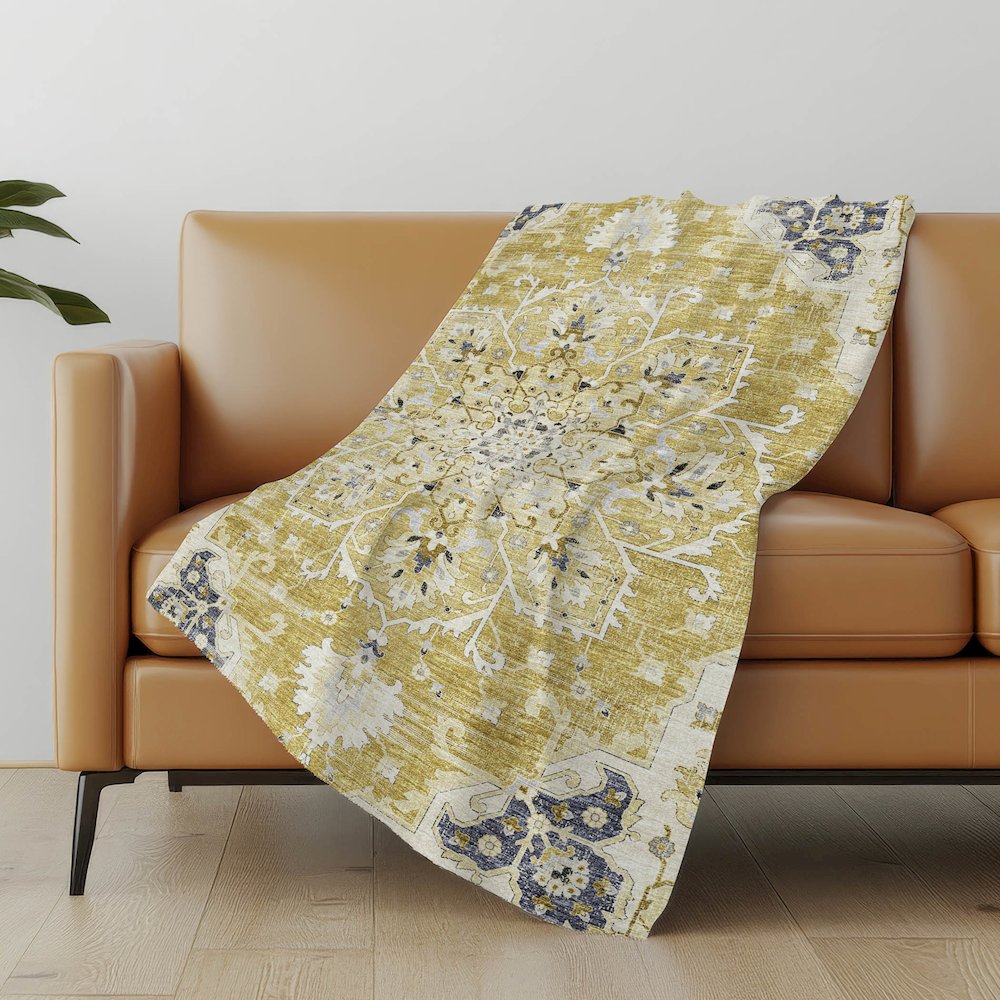 Premium Machine Washable ASB93 Gilded 50" x 70" Sherpa Throw Blanket. Picture 4