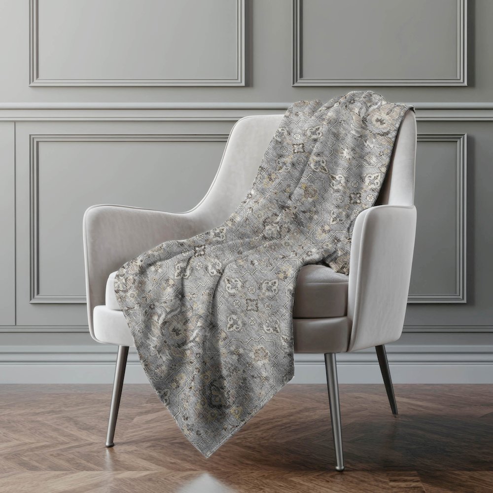 Premium Machine Washable ASB94 Ash 50" x 70" Sherpa Throw Blanket. Picture 5