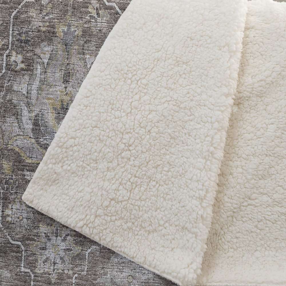 Premium Machine Washable ASB94 Driftwood 50" x 70" Sherpa Throw Blanket. Picture 2