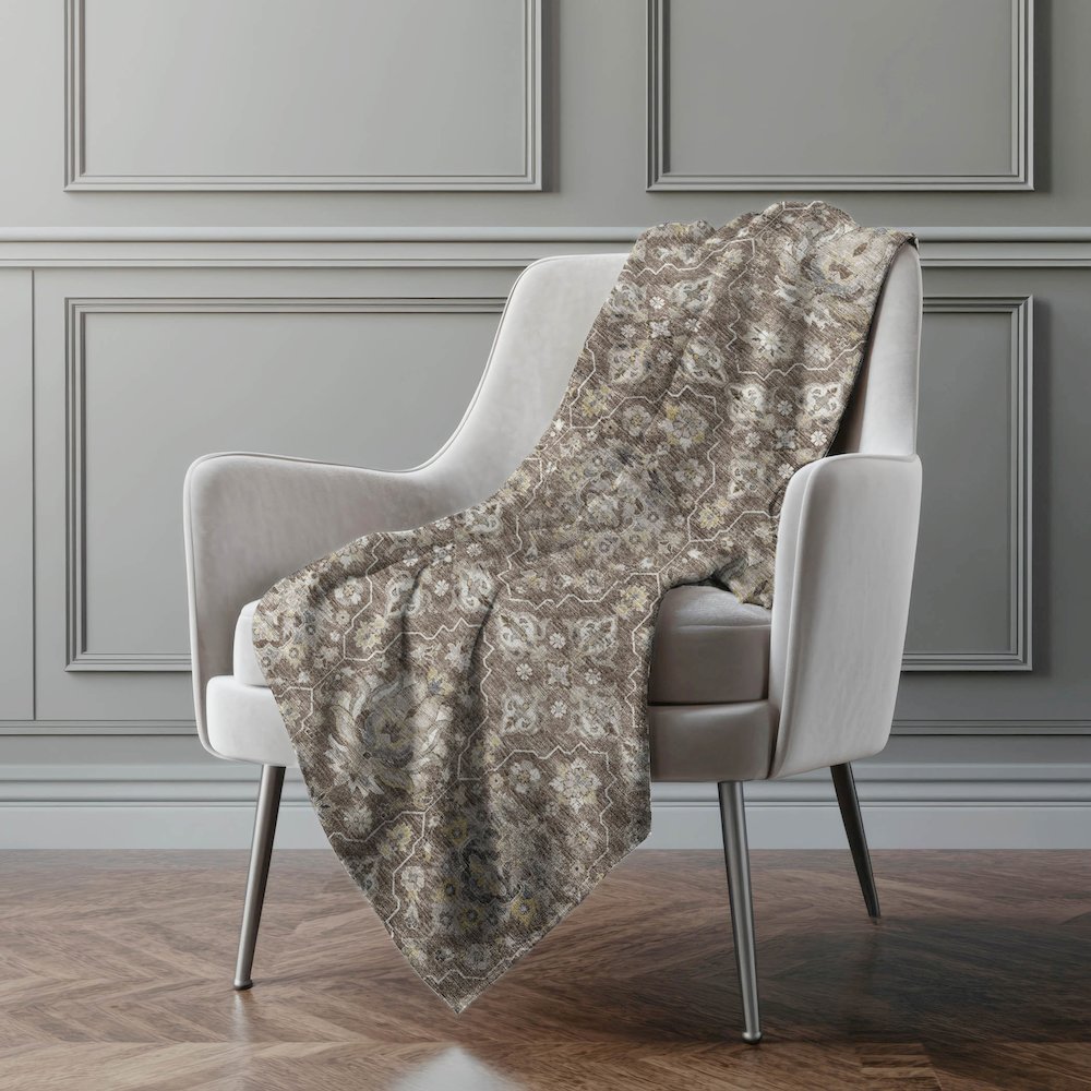 Premium Machine Washable ASB94 Driftwood 50" x 70" Sherpa Throw Blanket. Picture 5