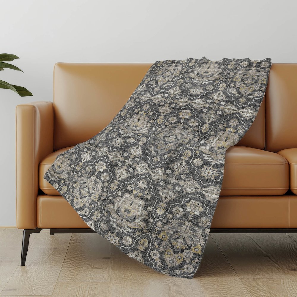 Premium Machine Washable ASB94 Shadow 50" x 70" Sherpa Throw Blanket. Picture 4