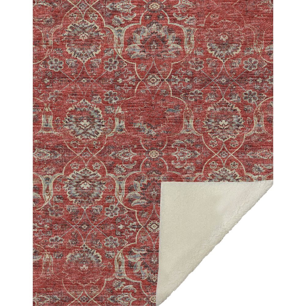 Premium Machine Washable ASB95 Red 50" x 70" Sherpa Throw Blanket. Picture 1