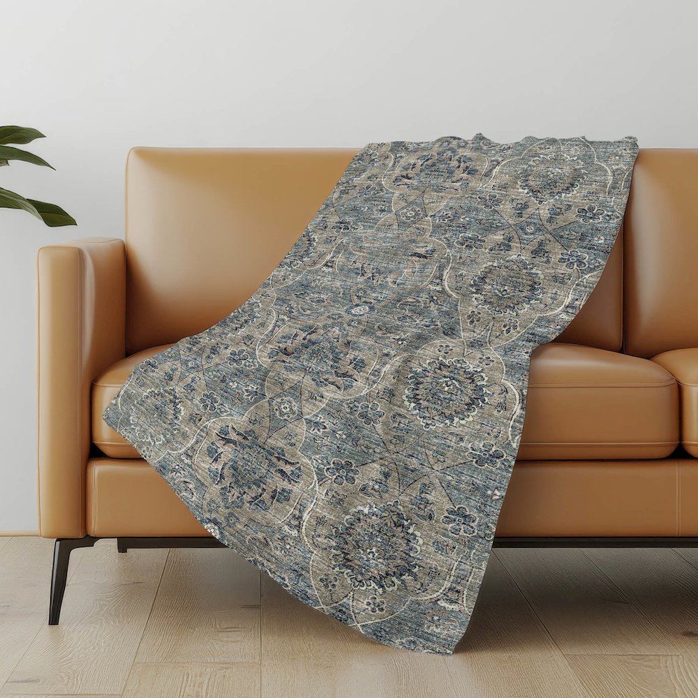 Premium Machine Washable ASB95 River 50" x 70" Sherpa Throw Blanket. Picture 4