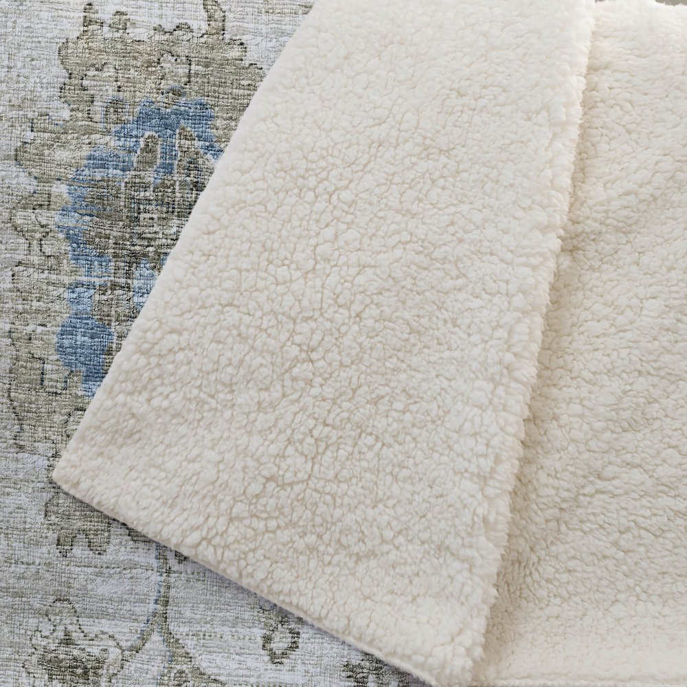Premium Machine Washable ASB96 Blue 50" x 70" Sherpa Throw Blanket. Picture 2