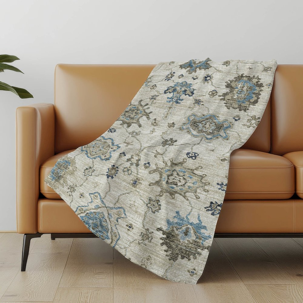 Premium Machine Washable ASB96 Blue 50" x 70" Sherpa Throw Blanket. Picture 4