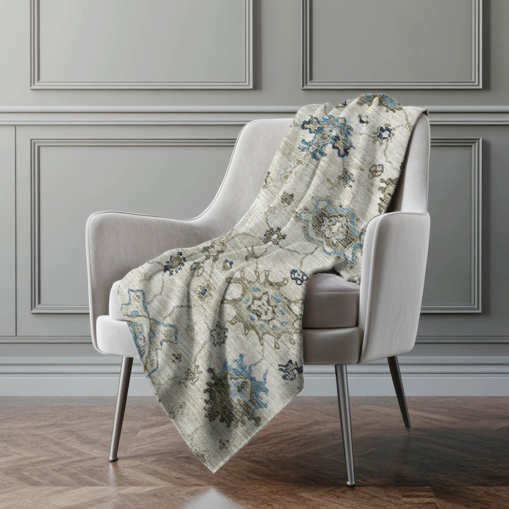 Premium Machine Washable ASB96 Blue 50" x 70" Sherpa Throw Blanket. Picture 5