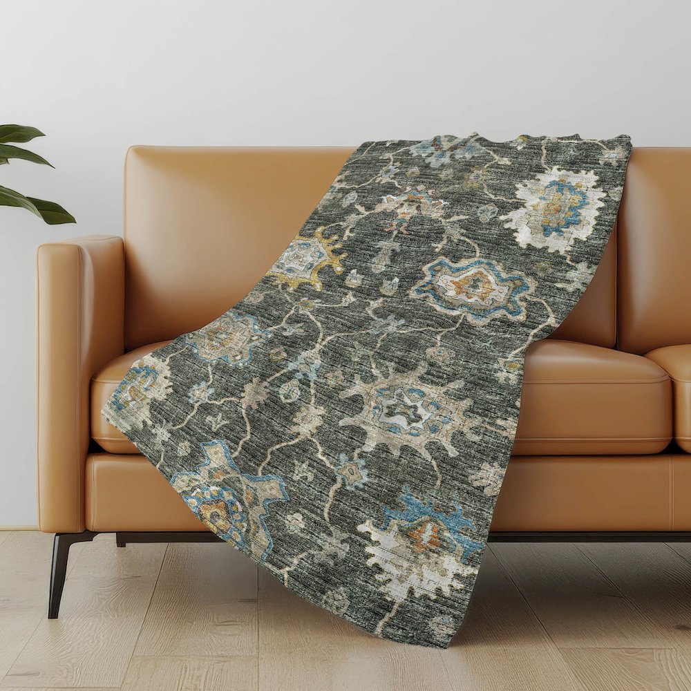 Premium Machine Washable ASB96 Forest 50" x 70" Sherpa Throw Blanket. Picture 4