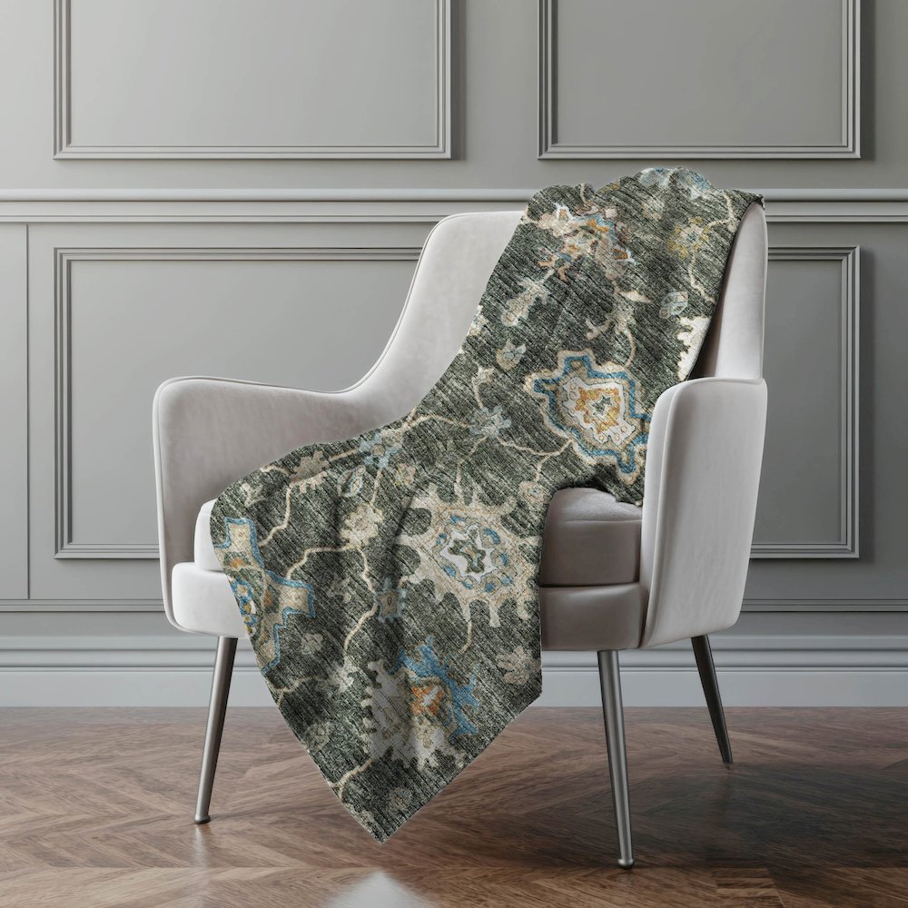 Premium Machine Washable ASB96 Forest 50" x 70" Sherpa Throw Blanket. Picture 5