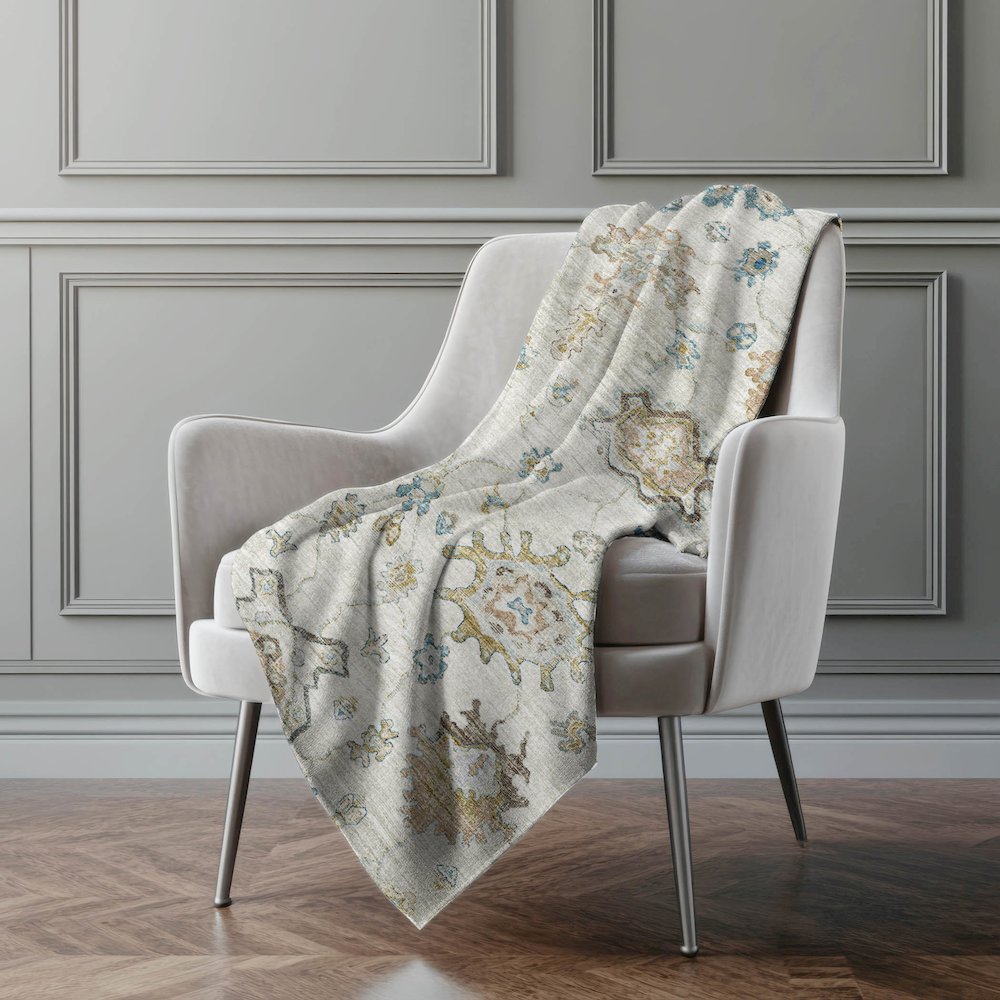 Premium Machine Washable ASB96 Linen 50" x 70" Sherpa Throw Blanket. Picture 5