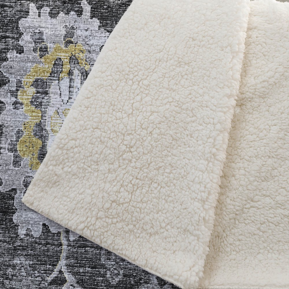 Premium Machine Washable ASB96 Shadow 50" x 70" Sherpa Throw Blanket. Picture 2