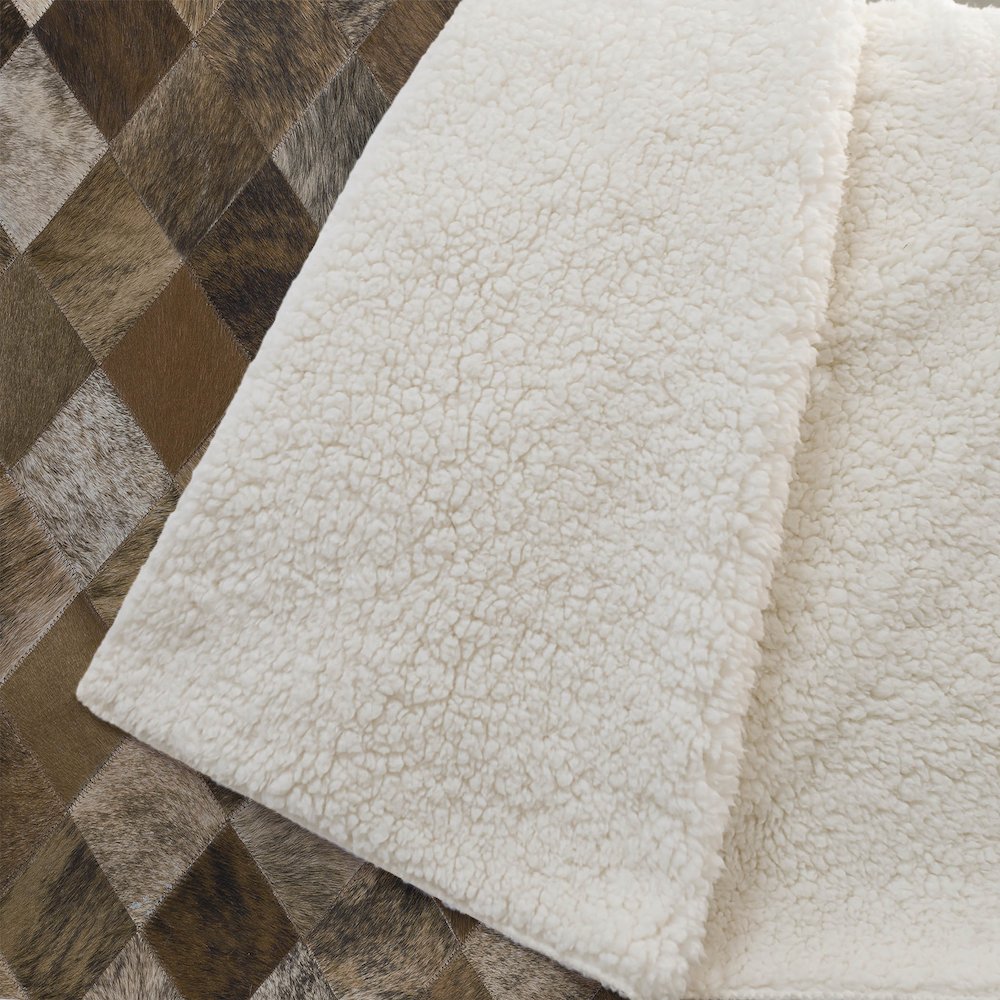 Premium Machine Washable ASB98 Brown 50" x 70" Sherpa Throw Blanket. Picture 2