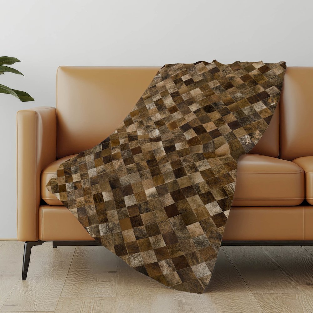 Premium Machine Washable ASB98 Brown 50" x 70" Sherpa Throw Blanket. Picture 4