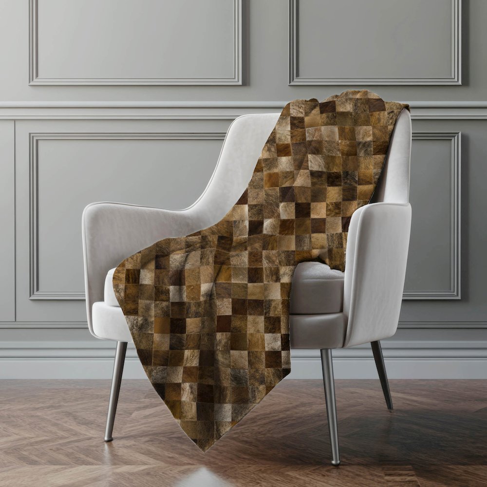 Premium Machine Washable ASB98 Brown 50" x 70" Sherpa Throw Blanket. Picture 5