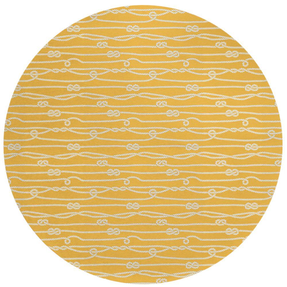 Indoor/Outdoor Harpswell AHP37 Gilded Washable 8' x 8' Round Rug. Picture 1
