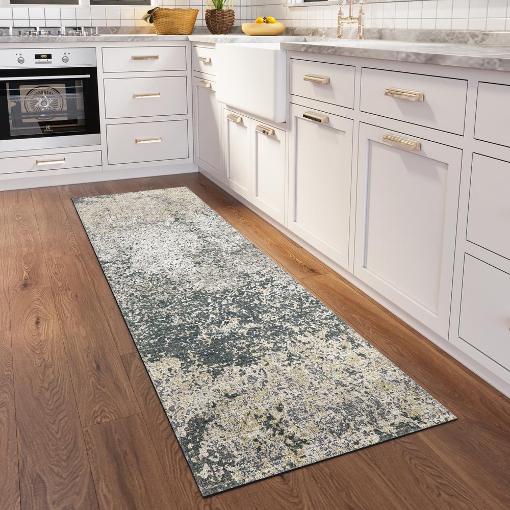Rylee Gray Transitional Abstract 2'3" x 7'6" Runner Rug Gray ARY33. Picture 1