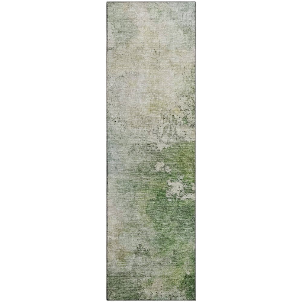 Luxury Washable Indoor/Outdoor Bresca Aloe 2'3" x 7'6" Runner Rug. Picture 1
