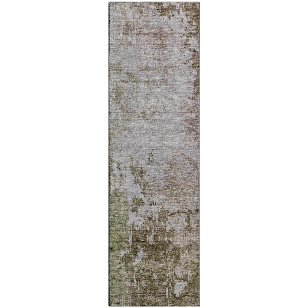 Luxury Washable Indoor/Outdoor Bresca Brown 2'3" x 7'6" Runner Rug. Picture 1