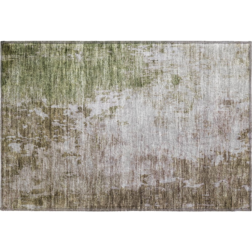 Luxury Washable Indoor/Outdoor Bresca Brown 1'8" x 2'6" Rug. Picture 1